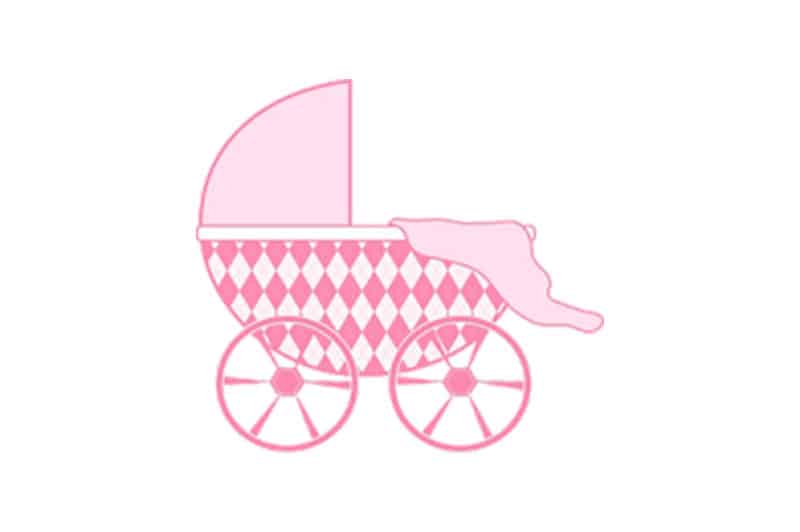 pink baby pram
