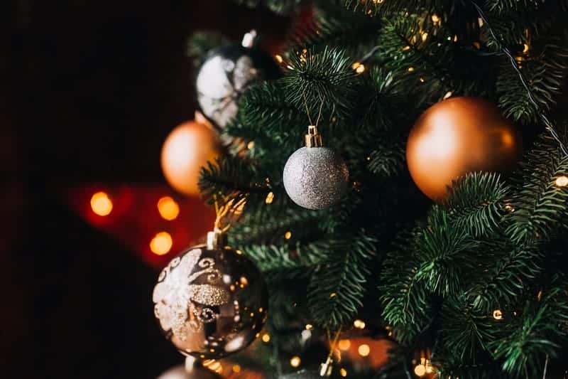 christmas decorations on the christmas tree